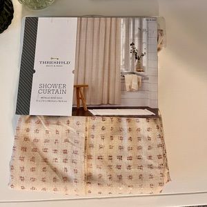 Threshold Metallic Rose Gold Shower Curtain Brand New